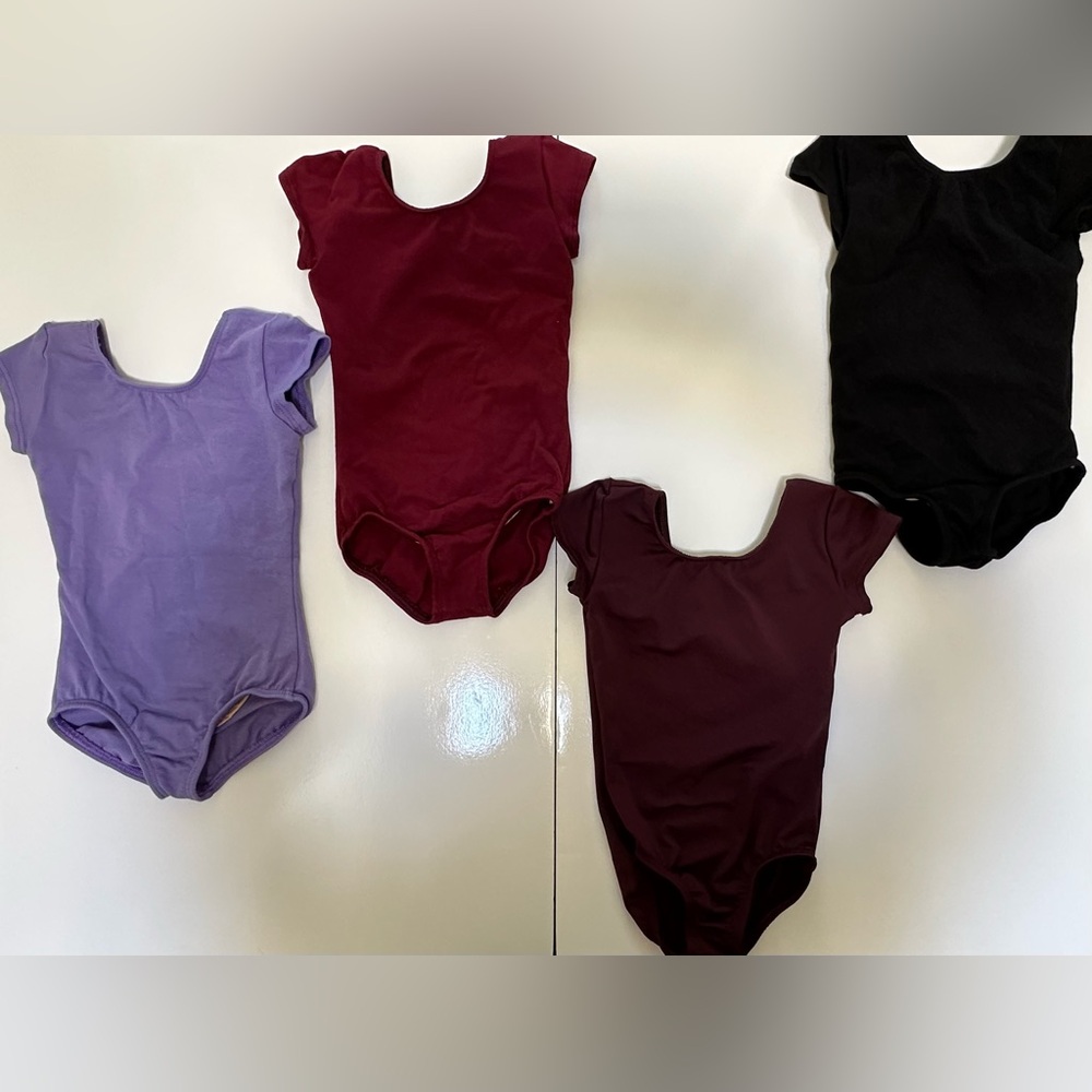 Motionwear Girls’ Cap Sleeve Leotards Set - Size SC 4/6